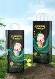 [2PCS]MUMMY BABY Pull-up pants/tape diapers 50 pieces baby diapers full size breathable and thin