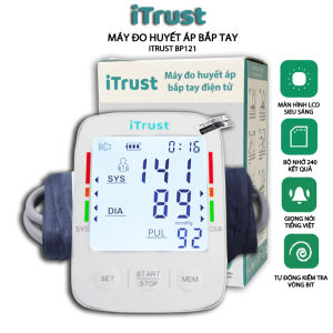 Máy đo huyết áp bắp tay iTrust BP121 chính hãng màn hình led lớn tấm nền sáng bảo hành chính hãng 3 năm
