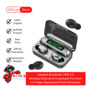 Headset Bluetooth TWS F9 Sport Wireless Earbuds 5.0 & Powerbank Function