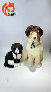 Pet bangs wig dog bob wig cat bob wig with exposed ears suitable for holiday parties and cosplay