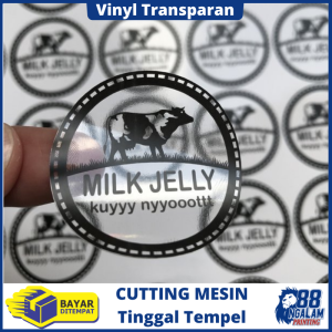 Cetak Stiker Label TRANSPARAN Murah / Label Stiker Transparan / Stiker Vinyl Transparan TAHAN AIR