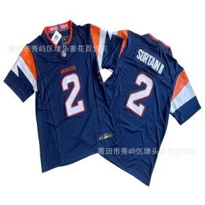 NFL เสื้อฟุตบอลใหม่รุ่นที่สามของทีมบรอนคอส 2#SURTAINII 10#NIX งานปักในสต็อก ปรับแต่งได้