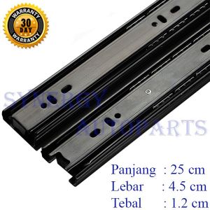 Rel Laci Hitam Hydrolik Slowmotion Full Extention Lebar 45cm 2x Tarik SET - 10008954