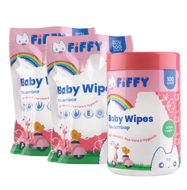 FIFFY COMBO PACK WET TISSUE (1 CAN+ REFILL PACK) Fragrance-Free