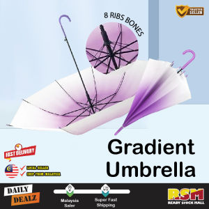 Automatic Transparent Gradient Umbrella 8-Ribs UV Protection Parasol / Payung Duo Warna