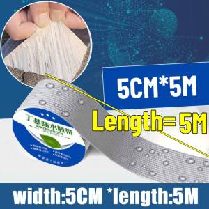Waterproof Tape Aluminum Foil Butyl Tape Sealing Self-adhesive Tape Color Steel Roof Wall Leakage Repair Tape 5M
