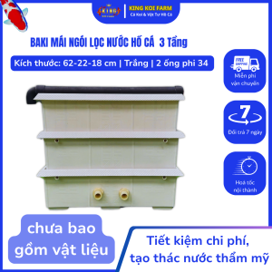 Baki Mái Ngói 3 Tầng Màu Trắng – Không Bao Gồm Vật Liệu – Thiết Kế Thác Nước Tầng – Dễ Lắp Đặt Cho Hồ Cá Cảnh 1–3m³