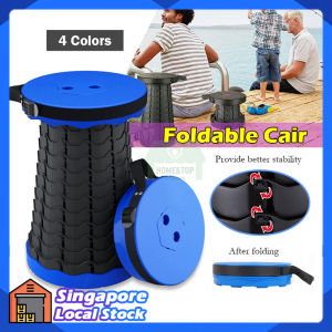 Retractable Stool Foldable Chair Lightweight Fishing Chair 150 KG Max Load Plastic Traveling Telescopic Stool with Shoulder Strap Easy Carry Home Office Seat Camping Stool