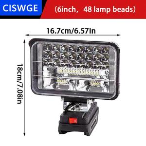 [COD] CISWGE Cho Makita 18V Li-ion pin LED làm việc ánh sáng 3 4 inch Đèn pin xách tay khẩn cấp lũ Đèn Cắm Trại đèn