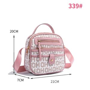 JOANNA BAG #339 KOREAN LEATHER FASHION HANDBAG WITH LETTER PRINT DESIGN AND MULTI-POCKET SHOULDER BAG FOR WOMEN