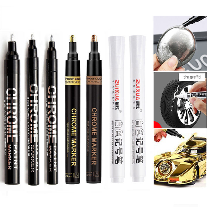 Haile Reflective Mirror Pen Paint Metal Chrome Plate Silver Rose