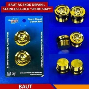 Tutup Shock Ninja R RR SS Vixion Baut Shock Depan Ninja as 33 Silver Gold CNC Stainles impor DAY