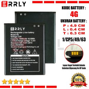 Baterai Battery High Quality ERRLY Modem Mifi 4G MF836 Compatible Batre Modem 4G TELE2 MQ531 MQ-531 Telkomsel 4G LTE WD K300 - H5577 & XL MF800 MF800-2 JIO MF988 JMR591 Ukuran Panjang 4.9cm x Lebar 0.5cm x Tinggi 6.3cm