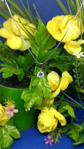 Kalung Belut Titanium Silver Free Liontin Permata Satu Anti Karat Anti Luntur