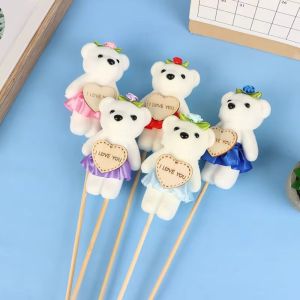 SIRENXI 10pcs/set Thú nhồi bông Đồ chơi gấu bông bằng xốp Phim hoạt hình Gấu bọt xốp Búp bê bó hoa hoạt hình Quà cưới 10cm Bó hoa gấu nhỏ Quà sinh nhật cho bé gái