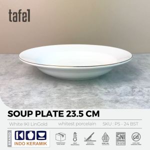 INDO KERAMIK Piring Soup Lis Emas HORECA 23.5 cm