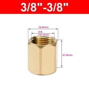 NALANILI BSP Female Thread Brass Pipe Fitting Hex Shape 1/8" 1/4" 3/8" 1/2" 3/4" 1" Hex Coupling Connector Durable Brass Female Thread Coupler