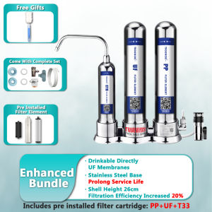 TROUWIDS Water Filter For Faucet Alkaline 5 Stages Water Purifier For Home Straight Drink Stainless Steel Body