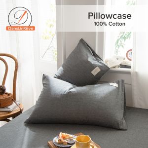 Dansunreve 1pc Cotton Pilowcase Solid Color Minimalist INS Online Style Soft Cozy Pillow Case for Sleeping Pillowcases 48*74cm
