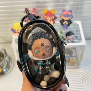 POP MART ถุงป๊อปมาร์ทแบบหนาโปร่งใสสูงถุงเก็บ PVC ใสแบบปิดสำหรับจัดแสดงนอกบ้าน PVC bagกระเป๋าเด็กหัดเดิน pvc แบบใส สามมิ