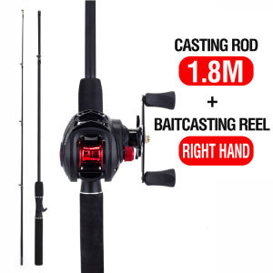 Fishing Rod Set 1.6m/1.8m/2.1m UltraLight Baitcasting Casting Spinning Reel Fishing Pole Carbon Fiber 