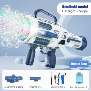 Automatic bubble machine toy porous bubble gun rocket bubble machine birthday present