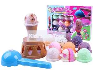Mainan Ice Cream Tower Tingkat Susun Ice Cream Scoop Puzzle Ice Cream