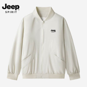 JEEP SPIRIT แจ็คเก็ตชายและหญิงเสื้อแจ็คเก็ตนักบิน2025ฤดูใบไม้ผลิและฤดูใบไม้ร่วงชุดทำงาน Jaket Baseball แบบเกาหลีลำลองเย็นและหลวม