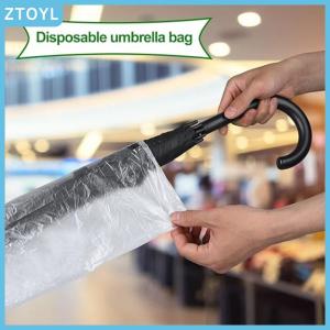 ZTOYL 100pcs Disposable Umbrella Bag Transparent Waterproof Plastic Umbrella Cover For Hotel Lobby Doorway Umbrella Bag