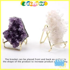 Beloving Flash Sale ขาตั้งโชว์แขนทำจากโลหะ1ชิ้นขาตั้งสำหรับประดับอัญมณีจากแร่ของตกแต่งบ้านแร่ธาตุหินฟอสซิลที่วางจัดแสดงแบบ Geode