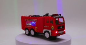 👍 Large Fire truck birthday gift for boys aged 3-5 with 4D lights and a real fire truck siren.-SuperN
