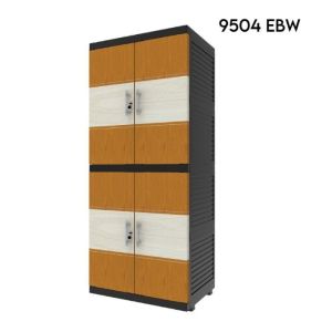JUMBO LEMARI PAKAIAN PLASTIK NAIBA MSC FIT CERMIN SUSUN 4 MODERN - FULL KUNCI [NABFIT]