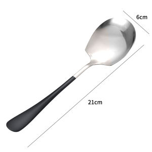 Colorful Rice Serving Spoon Stainless Steel Long Handle Soup Porridge Rice Scoop Tableware Spoon Dinnerware Kitchen Tools