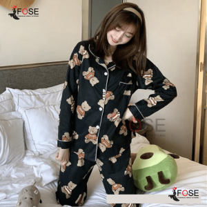 Baju Tidur Panjang Setelan Piyama Import Wanita Dewasa Remaja Perempuan Wanita Korea Premium STEL P2