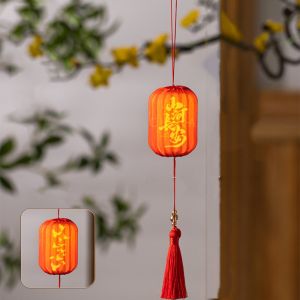 OKDEALS01 New Chinese Mid-Autumn Festival Lantern Luminous Ancient Style Small Lantern Ornament Festival Decoration with Tassel Glowing Lantern Pendant Mid Autumn Festival