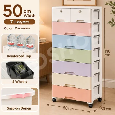 MOSHOE 50CM Plastic Drawer Cabinet Thickened Clothes Storage Organizer Space Saving Household Cabinet for Home