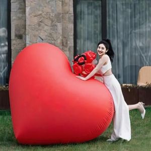 EVERIN 63 inch Bong Bóng Ngày Valentine Đỏ Khổng Lồ Quá khổ Bong Bóng Hình Trái Tim Có thể bơm hơi Bong Bóng Trang Trí Tiệc Cưới dành cho trang trí sinh nhật ngày Valentine và đám cưới