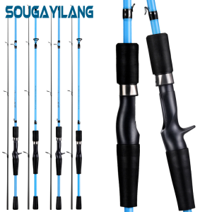 Sougayilang Tongkat Pancing Joran Pancing 1.8M Portabel 2 Bagian Putar/Lempar Umpan Pancing Eva Pegangan Tongkat Pancing untuk Ikan Karper