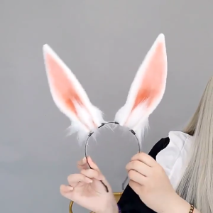 Shower Bunny Ear Headband Woman Students Washing Face Hairband Large Rabbits Ear Headbands Plush Halloween Hair Hoop