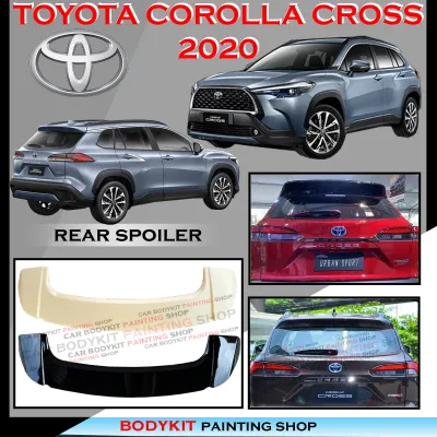 TOYOTA COROLLA CROSS 2020 REAR SPOIELR WITH PAINT(PIANO BLACK) ROOF SPOILER TAIL TRUNK BOOT LIP WING - MATERIAL ABS