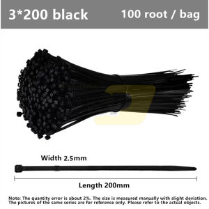 100pcs / Pack Heavy Duty Cable Tie Multipurpose Self Locking Zip Ties Cable Strap