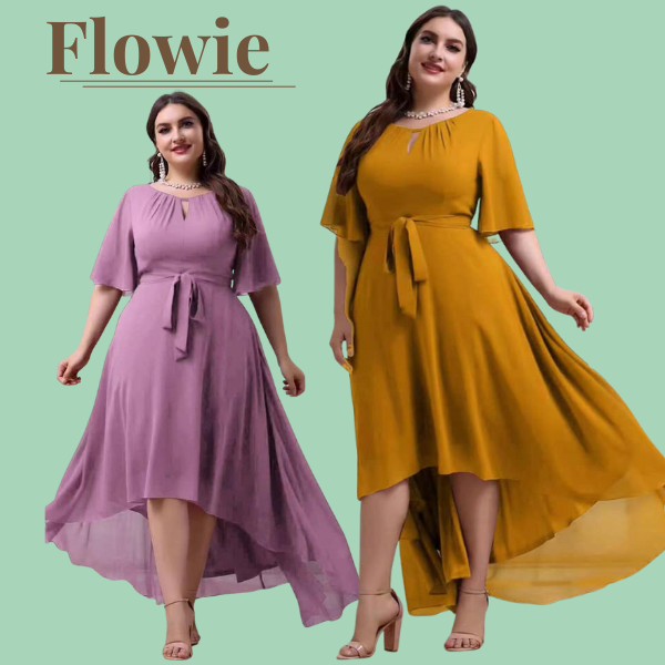 Urban Fashion FLOWIE PLUS SIZE DRESS XL long back dress chiffon dress formal dress graduation dress wedding dress Lazada PH