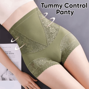 SIKONG Lace Trim Tummy Control Panties Body Shaping Breathable Seamless Shapewear Comfortable High Waist Slimming Underwear Women Wear