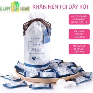( Tặng kèm túi rút dây) Khăn giấy nén Hàn Quốc Cao Cấp Đa Năng Tiện Lợi( 50 Viên)
