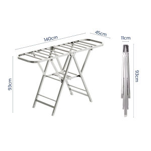 Thejoyful ราวตากผ้าสแตนเลส clothes drying rack ราวตากผ้าพับได้ ราวตากผ้า กว้าง 140ซม. 160ซม. พับเก็บได้ เหมาะสำหรับ คอนโด ห้องเช่า