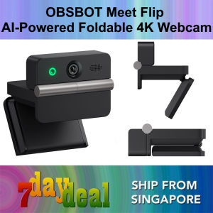 OBSBOT Meet Flip AI-Powered Foldable 4K Webcam