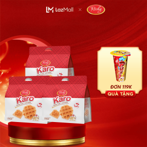 Combo 3 bịch bánh Karo trứng tươi - chà bông bánh kẹo Richy - date 45 ngày từ NSX KH cân nhắc khi mua SL lớn
