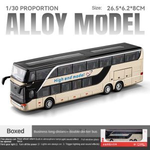 High-End Alloy Double-Decker Bus Model - Detailed Simulation Public Transport Toy for Kids