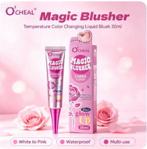 OCHEAL Magic Color Changing Liquid Blush 30ml Temperature-Activated Blusher Waterproof Long Lasting Natural Pink Cheek Tint Multi-use Face Makeup for Cheek Eye Nose