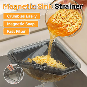 Magnetic Sink Strainer Basket🧑🏼🍳磁吸水槽过滤篮drain Rack/magnetic Triangular Kitchen Cleaning Food Scrap And Leftover Food Storage Rack/detachable